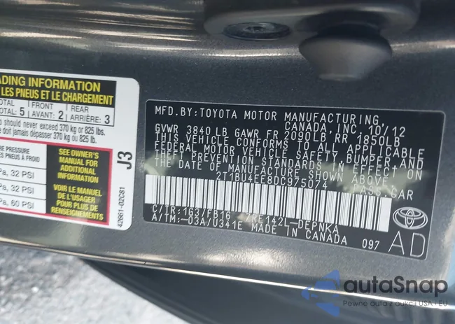 2T1BU4EE8DC975074: 44484555