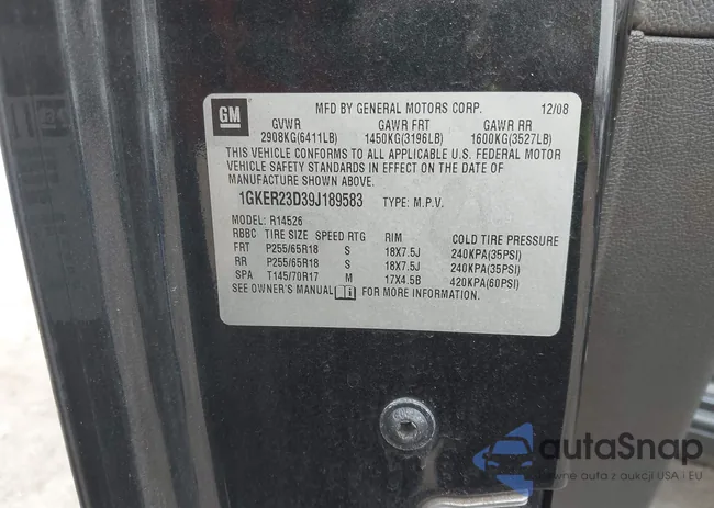 1GKER23D39J189583: 44484670