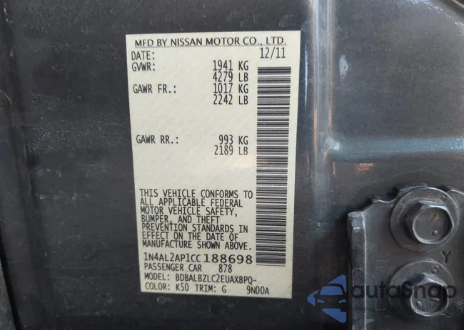 1N4AL2AP1CC188698: 44484690