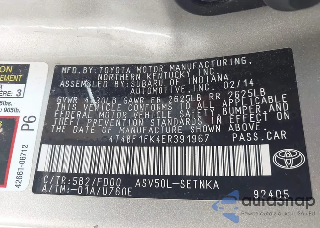 4T4BF1FK4ER391967: 44485693