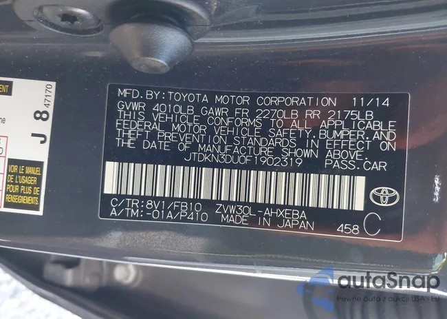 JTDKN3DU0F1902319: 44485699