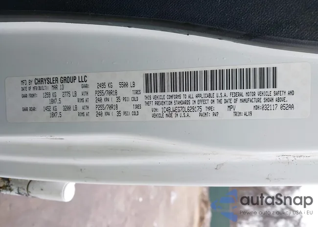 1C4BJWEG7DL629175: 44485916