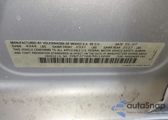 3VWTJ71K87M119289: 44485947