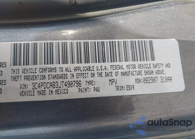 3C4PDCAB3JT490796: 44486181