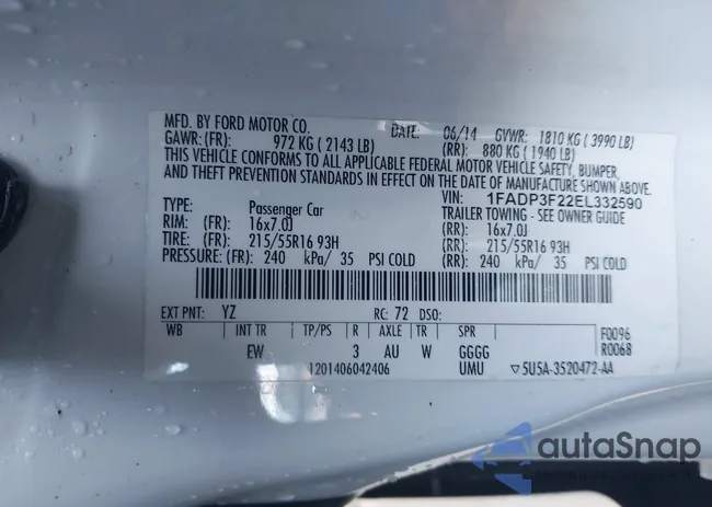 1FADP3F22EL332590: 44485345