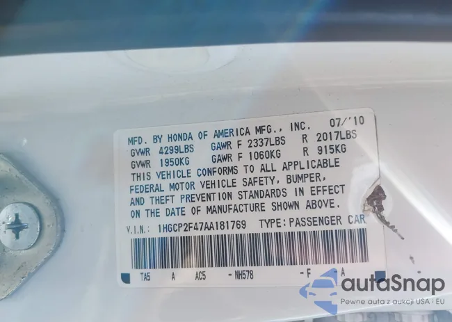 1HGCP2F47AA181769: 44485544