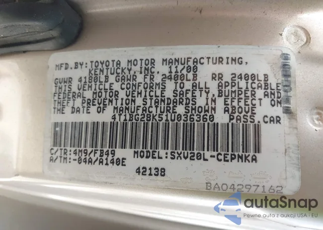 4T1BG28K51U036360: 44485610