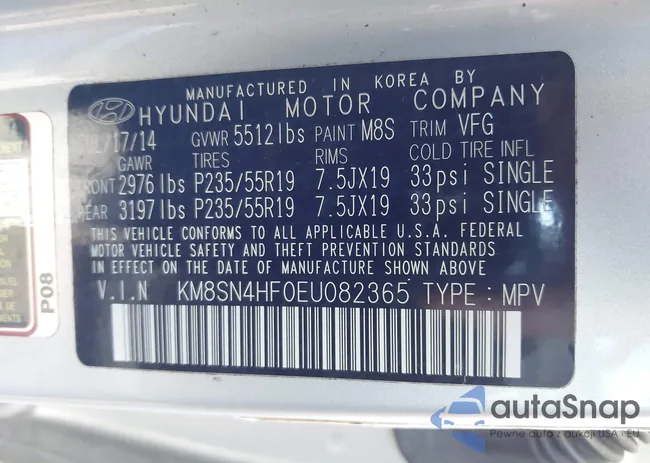 KM8SN4HF0EU082365: 44485644