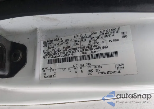 1FTNE2EW6CDB03176: 44486942