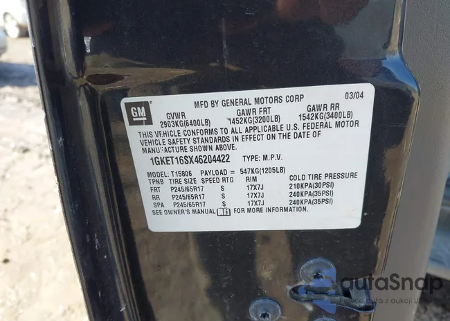 1GKET16SX46204422: 44486991