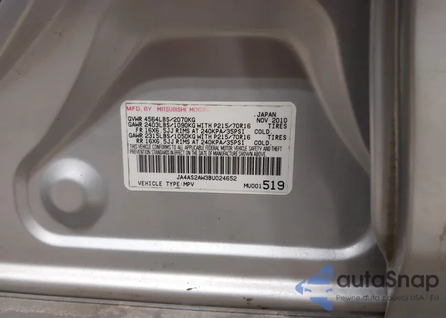 JA4AS2AW3BU024652: 44487010