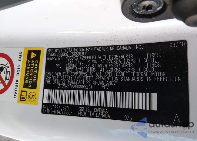 2T2BK1BA9BC085214: 44487077