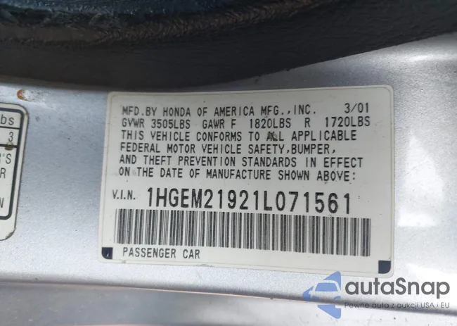 1HGEM21921L071561: 44487143