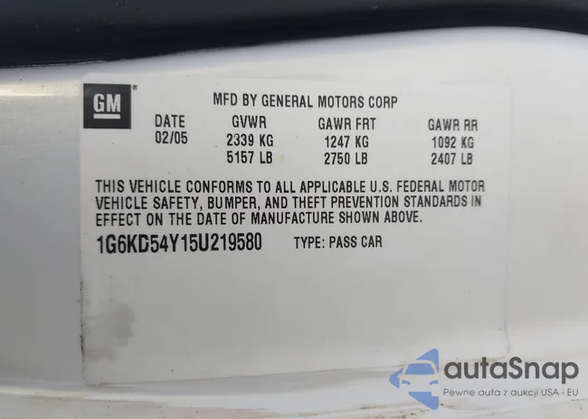 1G6KD54Y15U219580: 44487176