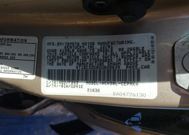 4T1BE32K02U028639: 44487238