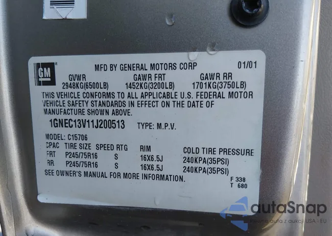 1GNEC13V11J200513: 44487261