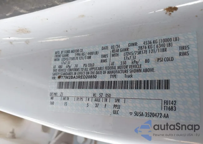 1FT7W2BA3RED20850: 44486420