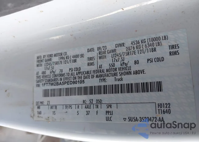 1FT7W2BA5PED90105: 44486487