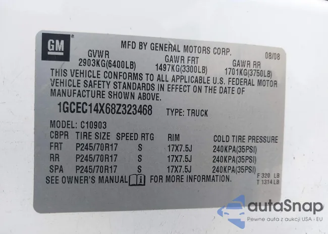 1GCEC14X68Z323468: 44486493