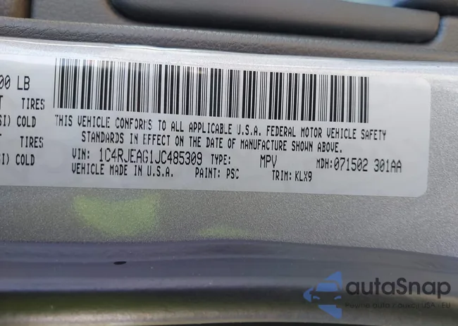 1C4RJEAG1JC485309: 44486583
