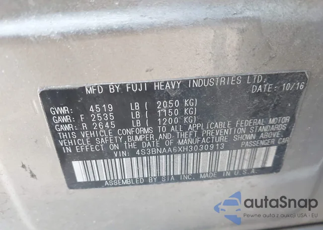 4S3BNAA6XH3030913: 44487827