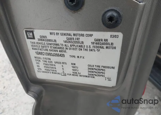 1GNEC13V83J266429: 44487841