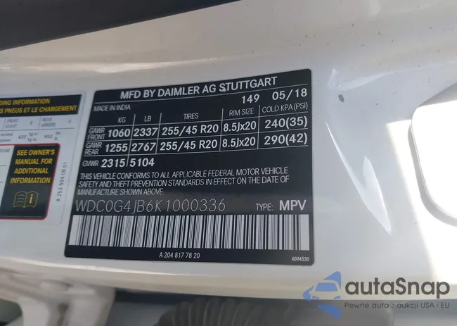 WDC0G4JB6K1000336: 44487850