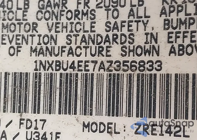 1NXBU4EE7AZ356833: 44487906