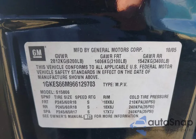 1GKES66M966129703: 44487925