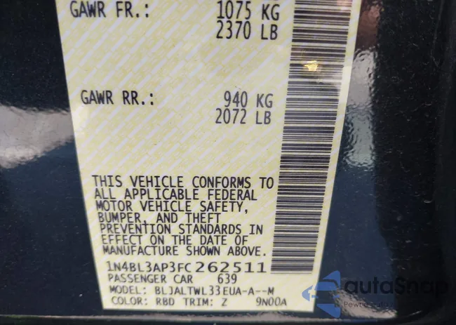 1N4BL3AP3FC262511: 44487949