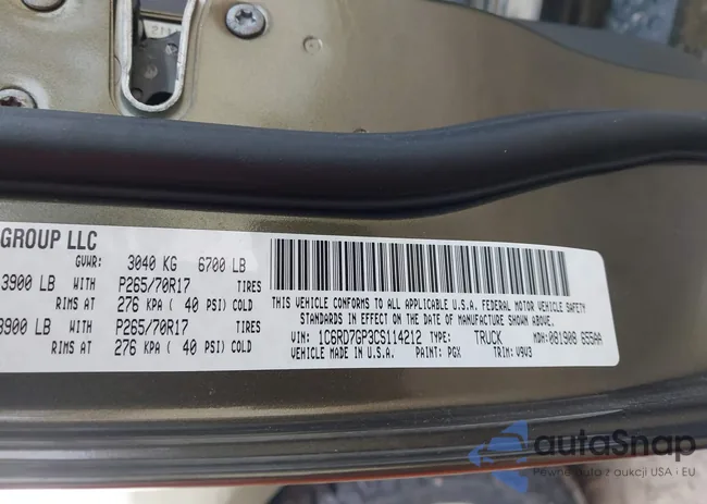 1C6RD7GP3CS114212: 44488069