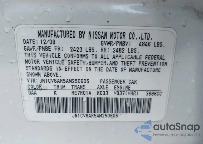 JN1CV6AR5AM250605: 44488105