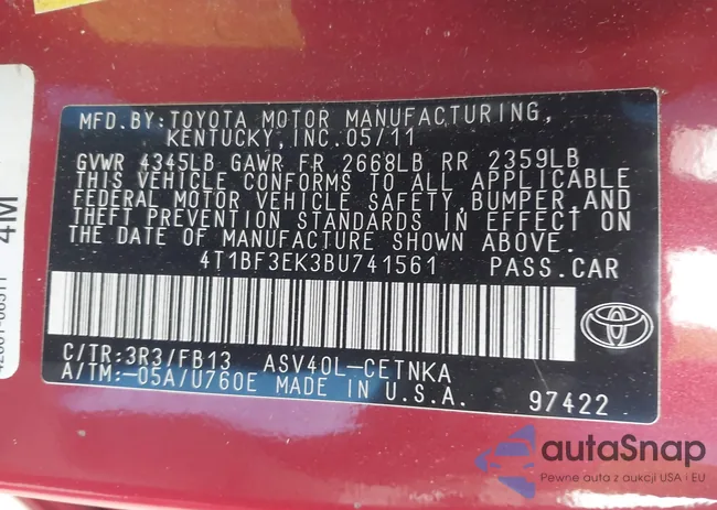 4T1BF3EK3BU741561: 44488706