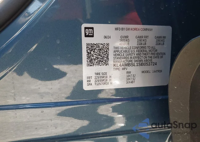 KL4AMBSL1SB053724: 44488798