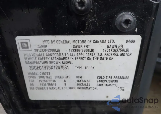 2GCEC19T5X1247531: 44488892