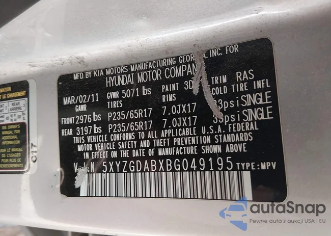 5XYZGDABXBG049195: 44489145