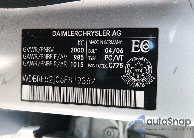 WDBRF52J06F819362: 44489229