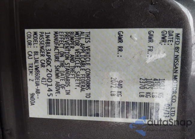 1N4BL3AP6DC200145: 44488310