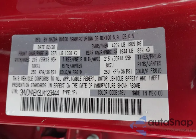 3MVDMAEM3LM123444: 44488431