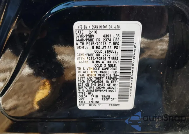 JN8AS5MV9AW610077: 44488497