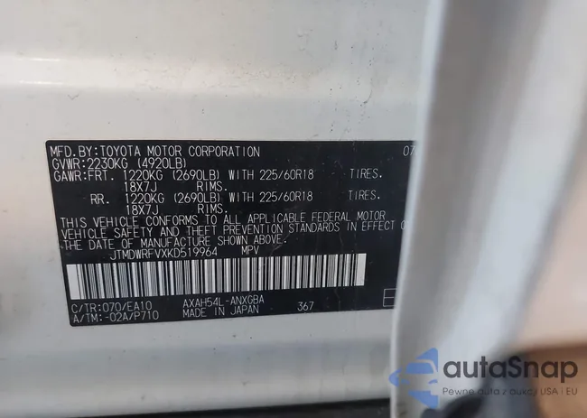 JTMDWRFVXKD519964: 44488596