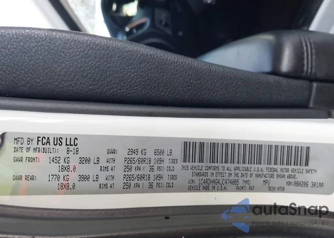 1C4RDHAG4JC474085: 44488634