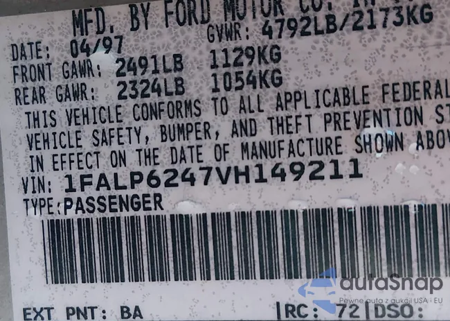 1FALP6247VH149211: 44489797