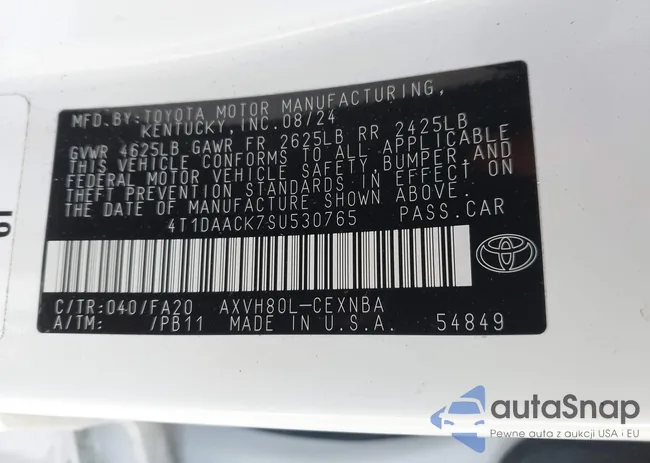 4T1DAACK7SU530765: 44489392