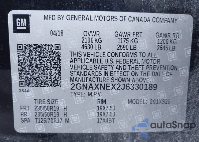 2GNAXNEX2J6330189: 44489420