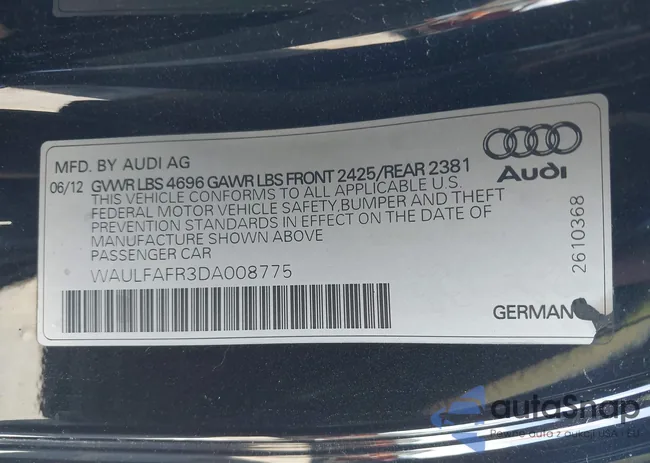 WAULFAFR3DA008775: 44489536