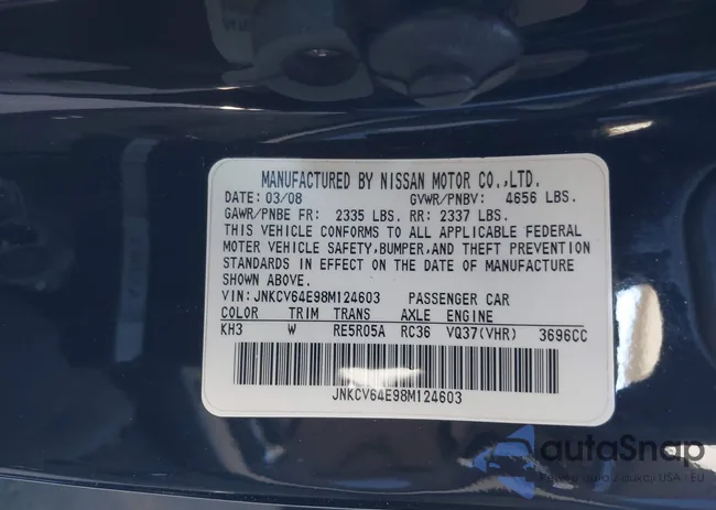 JNKCV64E98M124603: 44489673