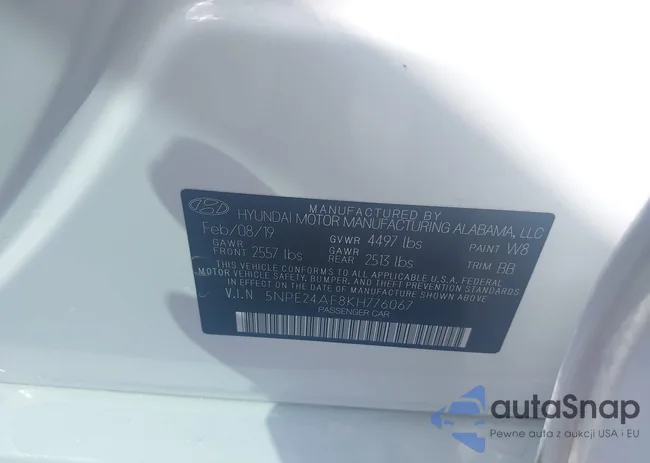 5NPE24AF8KH776067: 44490886