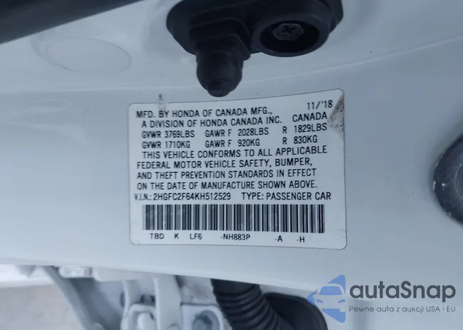 2HGFC2F64KH512529: 44490988