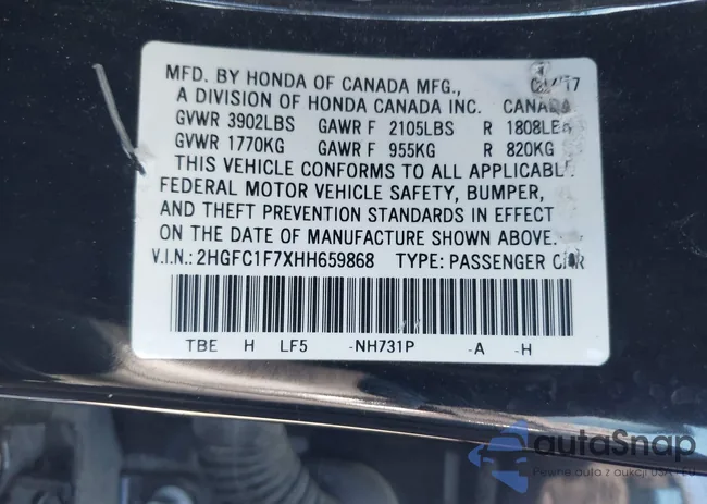 2HGFC1F7XHH659868: 44491079